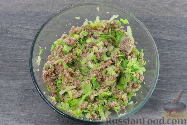 Ленивые голубцы с молодой капустой и кускусом (в духовке)